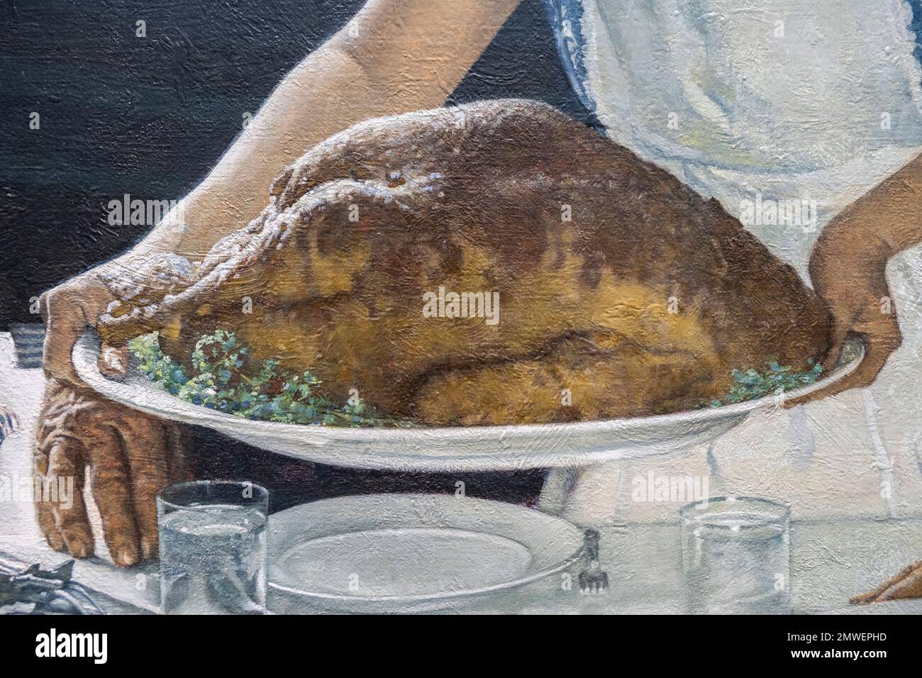 a small portion of Norman Rockwell's painting called Freedom From Want done in 1942 for the Saturday Evening Post magazine Stock Photo