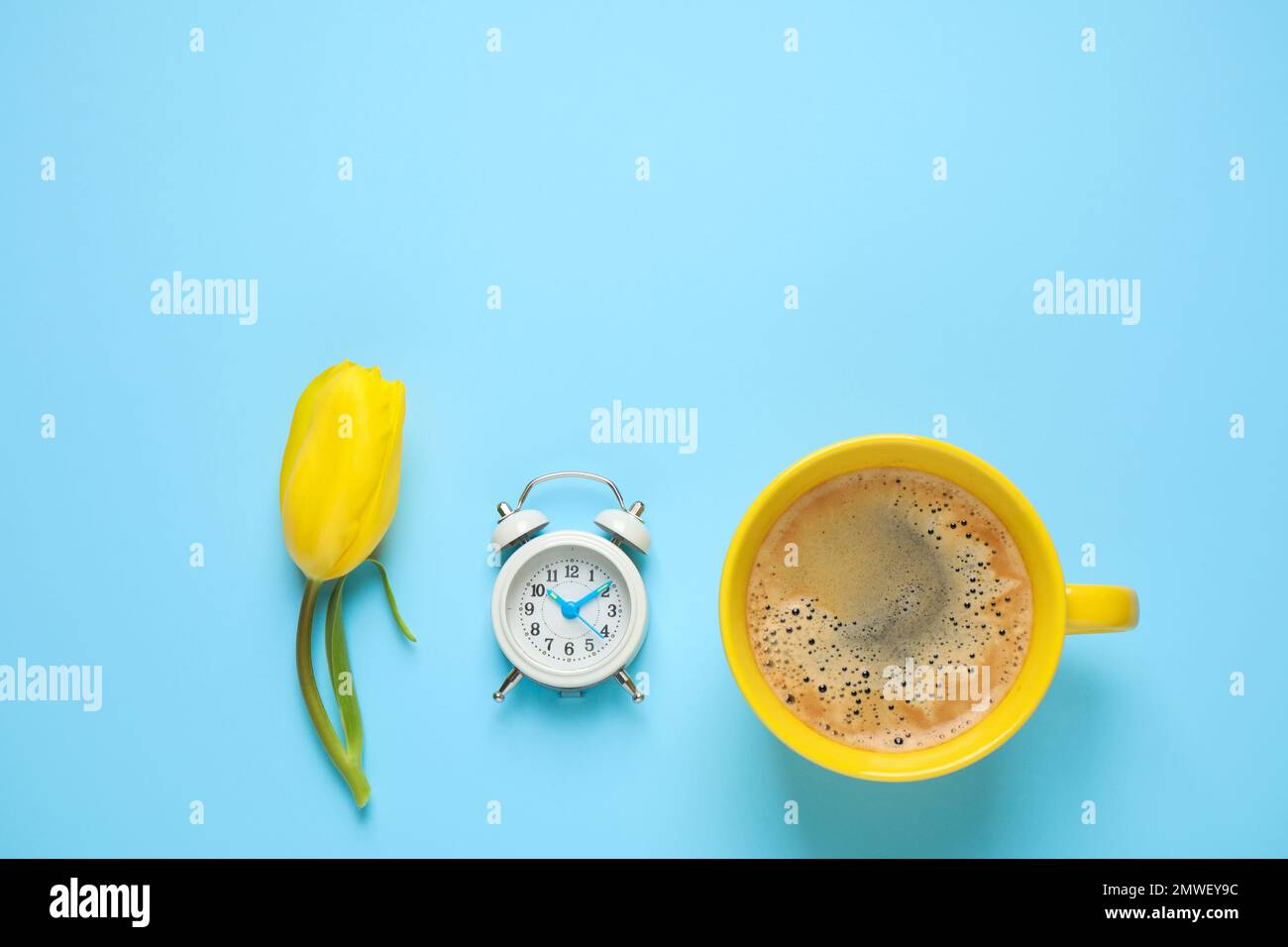Close View Coffee Maker Alarm Clock Cup Coffee Isolated Red Stock Photo by  ©KostyaKlimenko 191670246