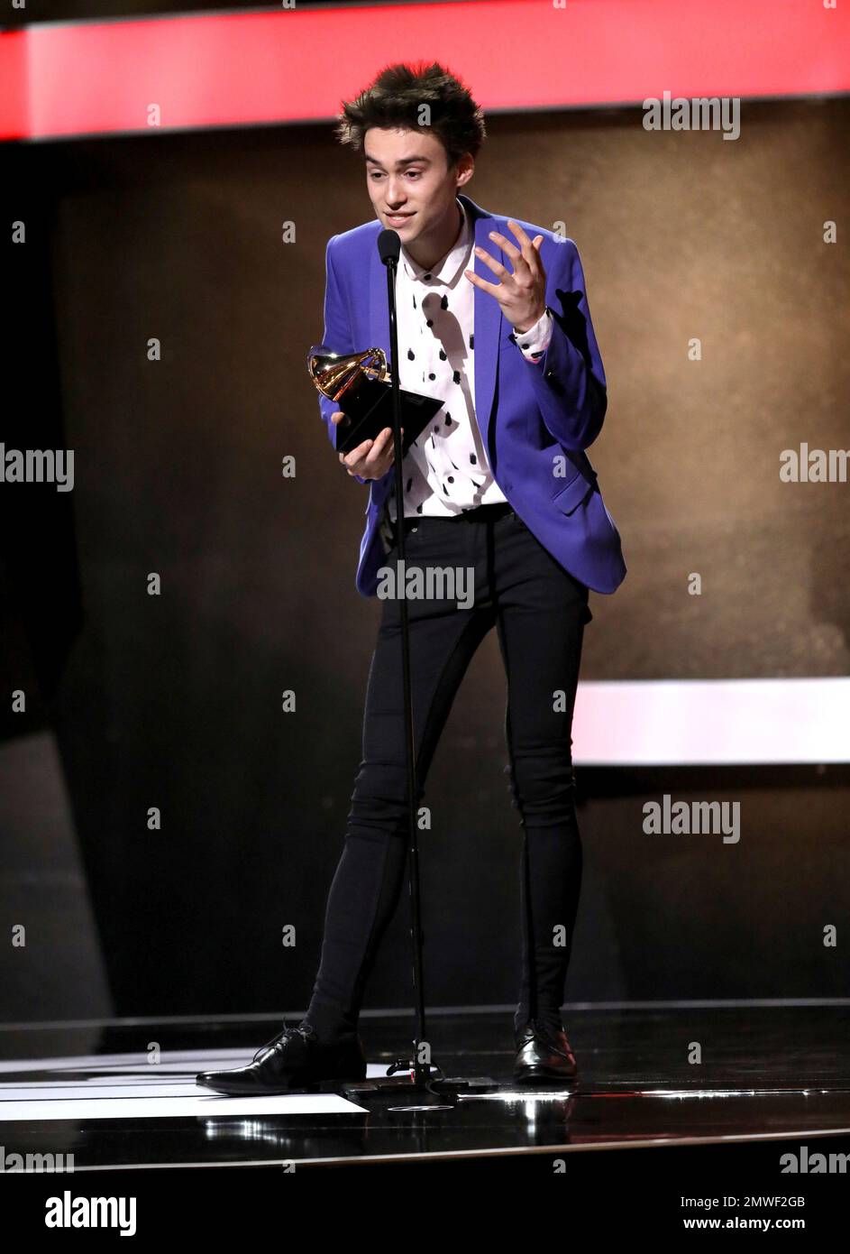 Jacob Collier accepts the award for best arrangement, instruments and ...