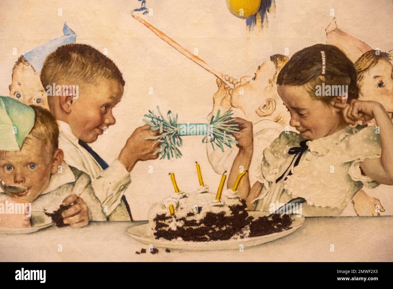 絵画 Norman Rockwell Birthday Vintage Norman Rockwell 