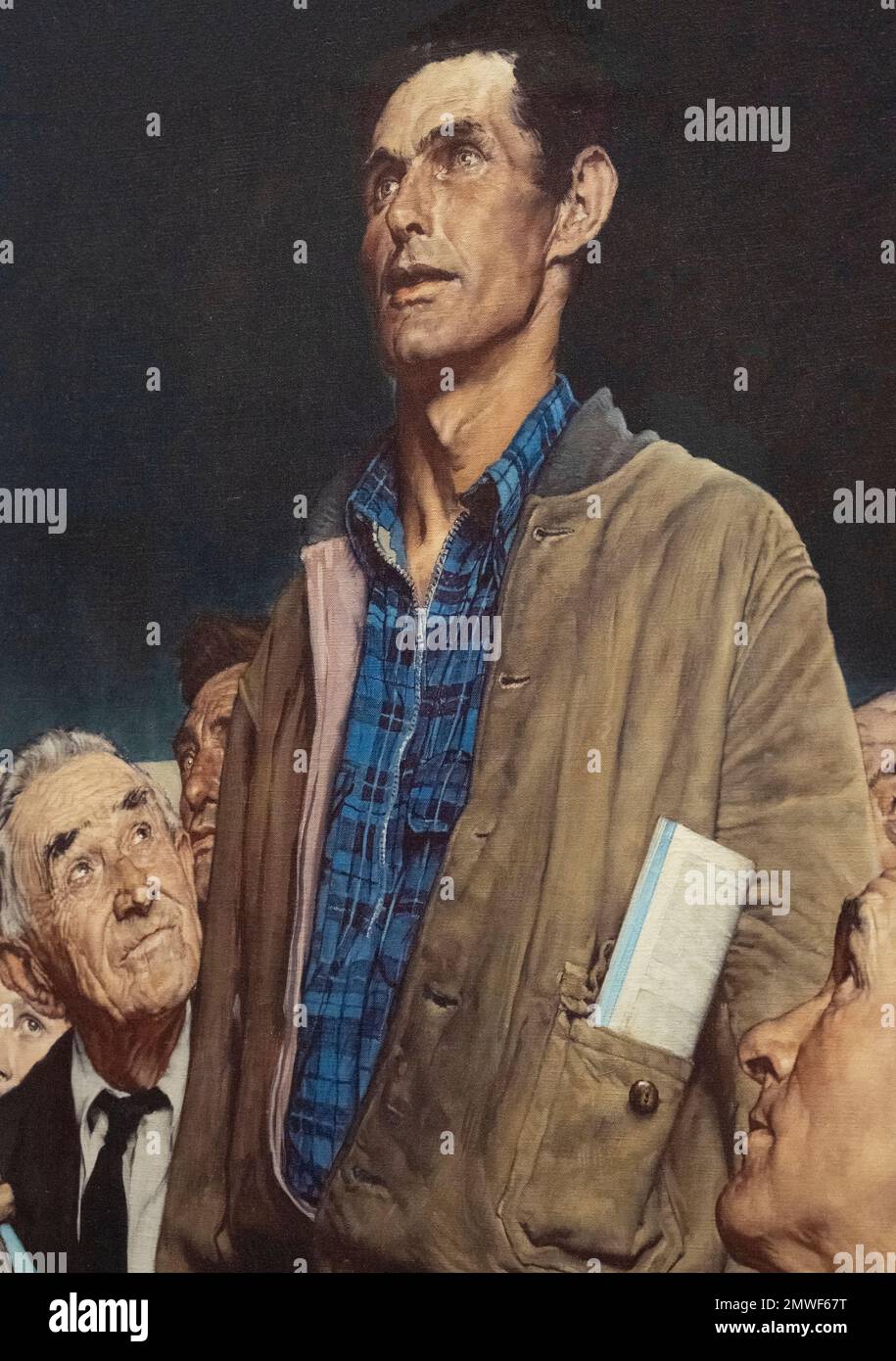 Norman Rockwell painting called Freedom of Speech done in 1942 for the Saturday Evening Post magazine Stock Photo