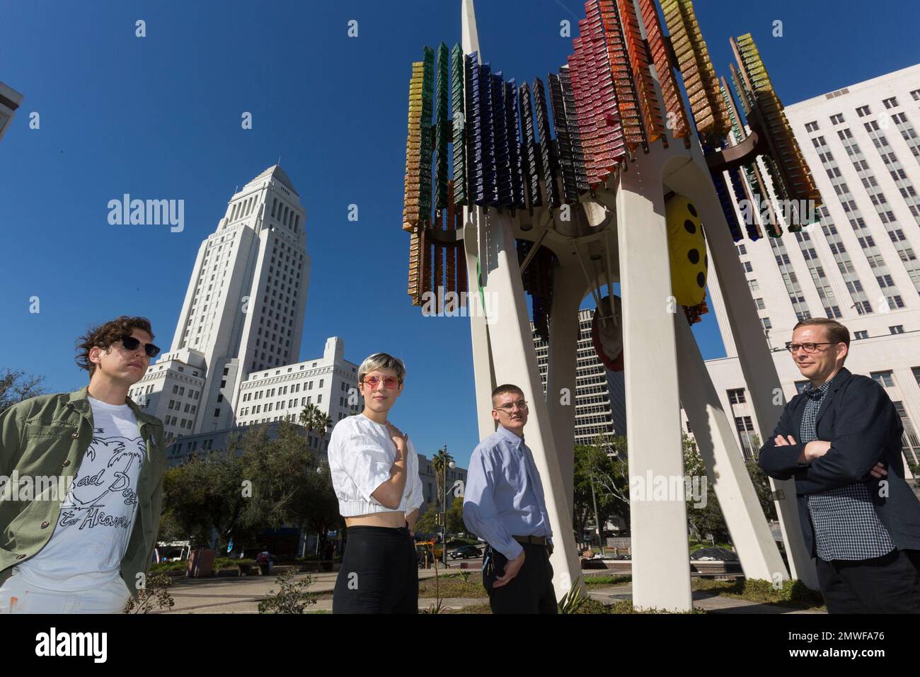 In this Wednesday, Feb. 1, 2017, photo members of the Triforium project