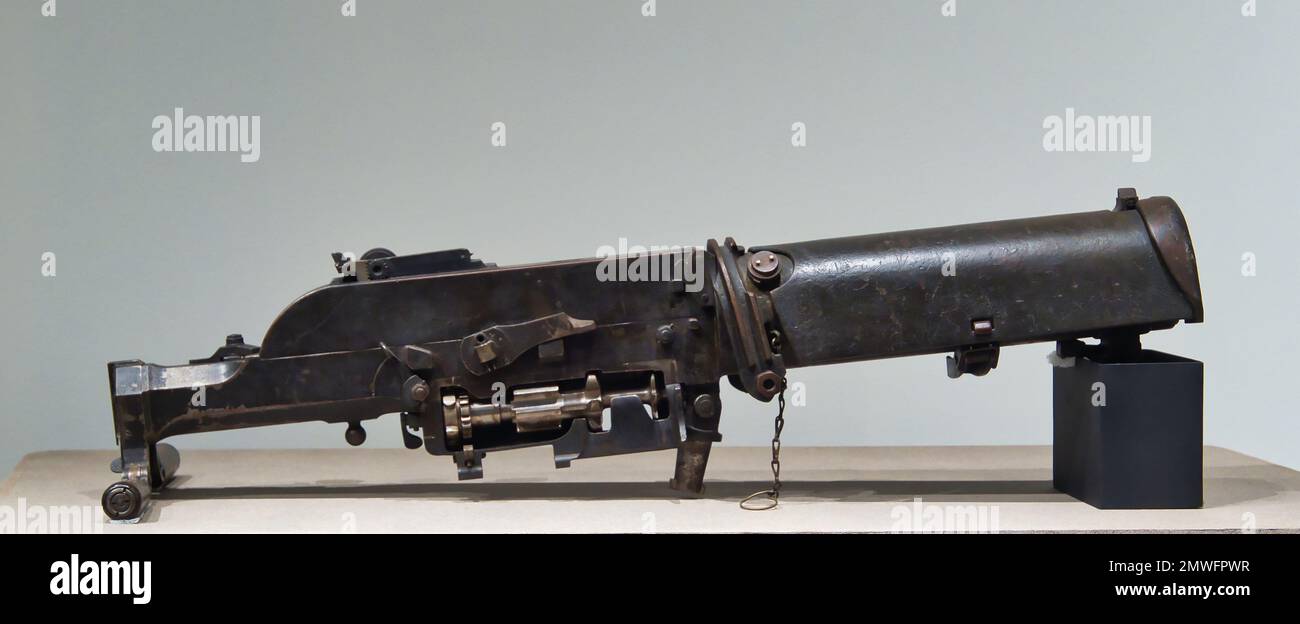 the Schwarzlose MG, is a medium machine-gun, used as a standard issue firearm in the Austro-Hungarian Army throughout World War I Stock Photo