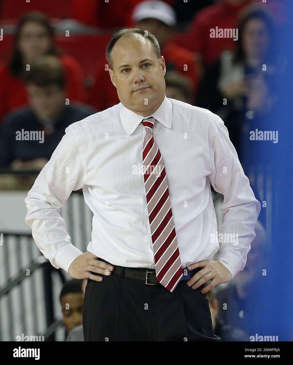 coach Mark Fox watches late in the second half of the team's