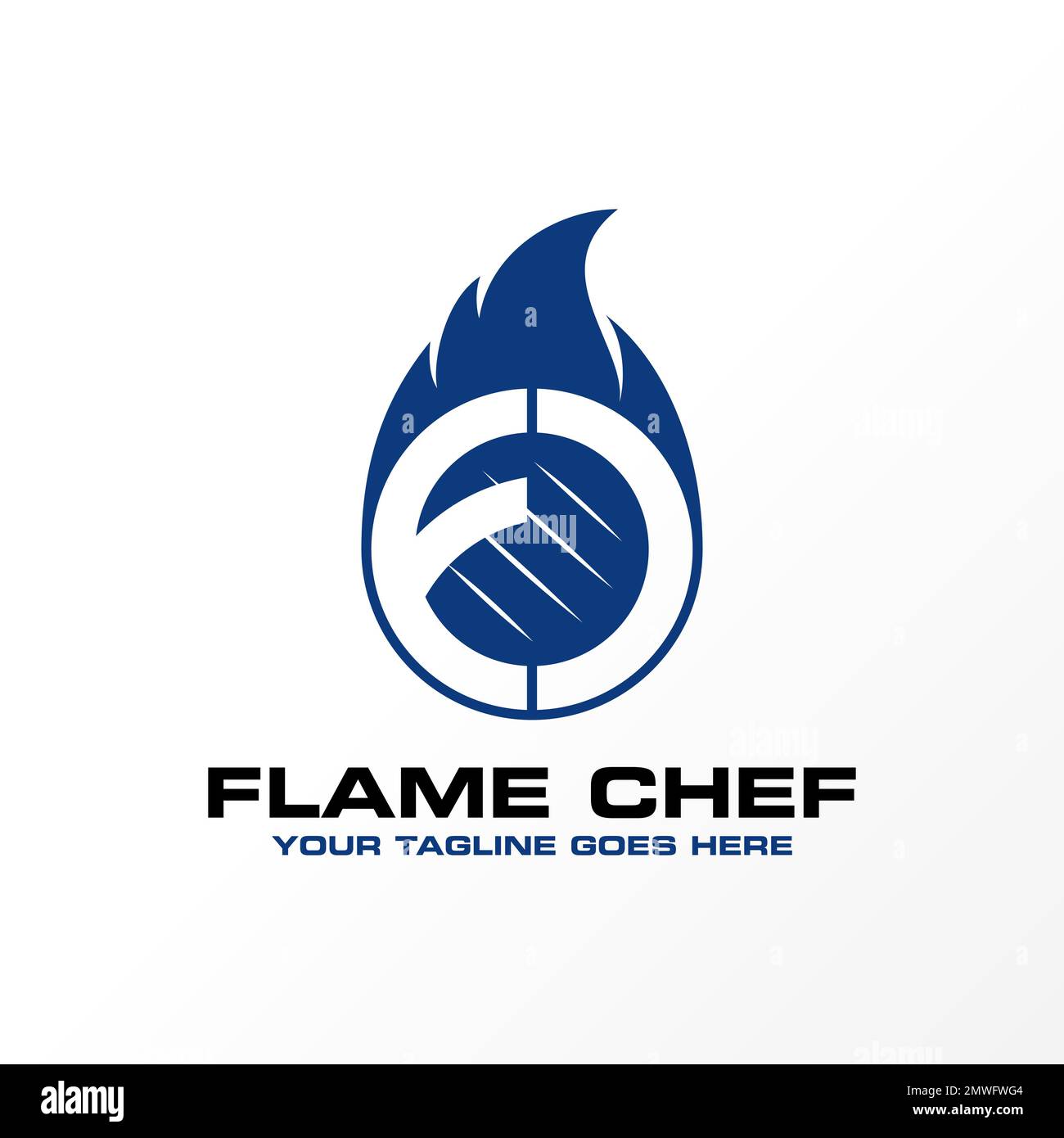 Letter or word FC font with Flame and Grilled meat image graphic icon logo design abstract concept vector stock restaurant or initial Stock Vector