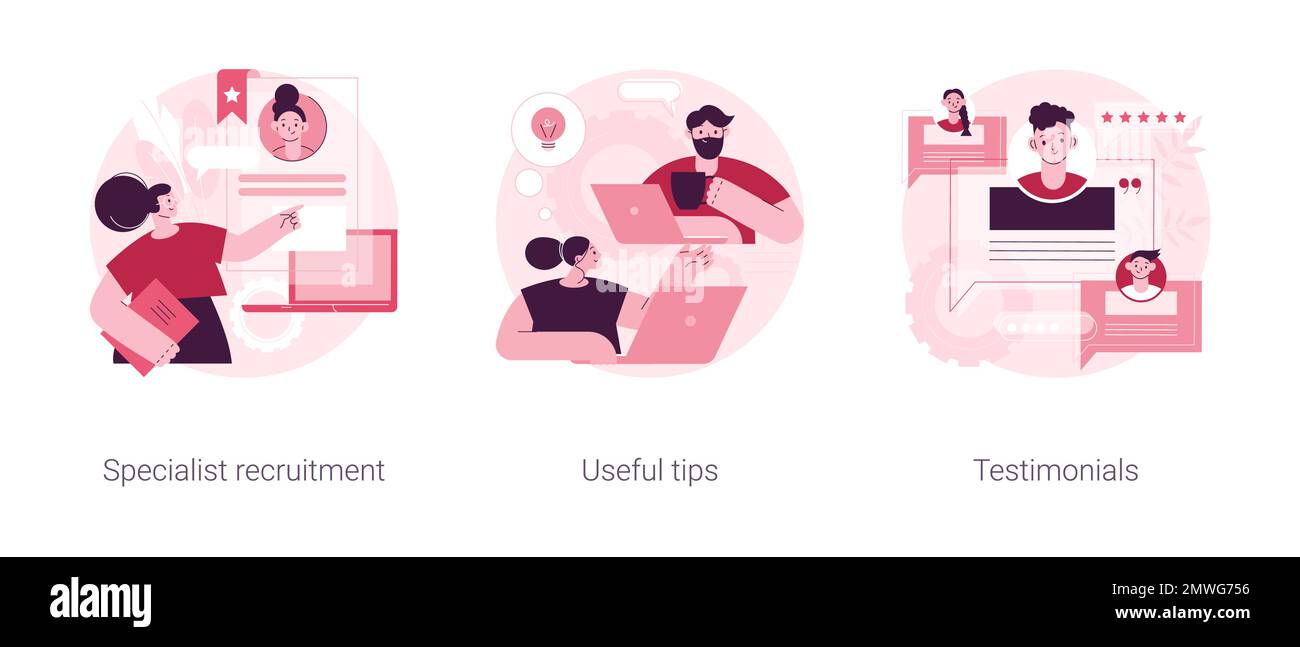 Human resources company abstract concept vector illustration set