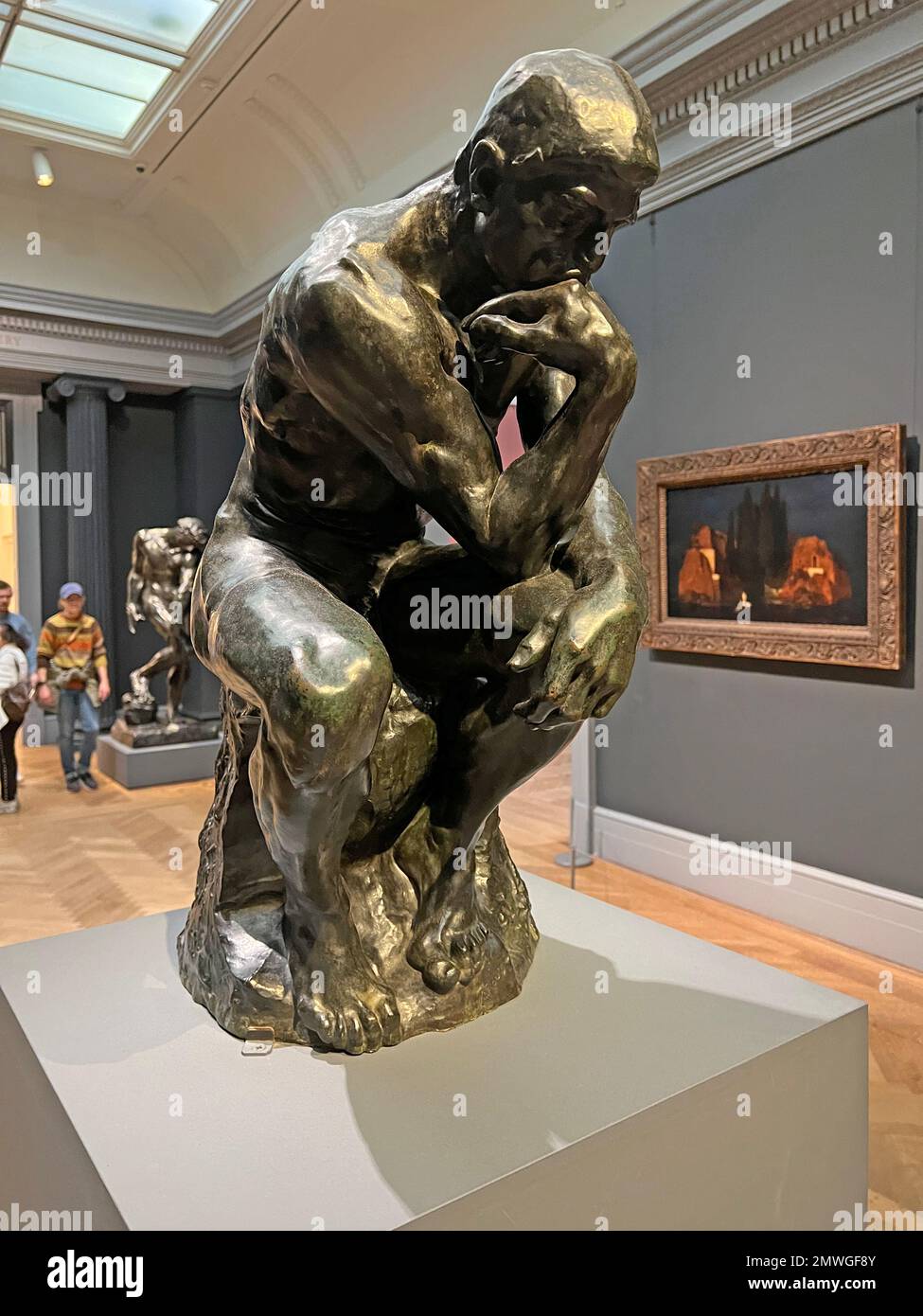 'The Thinker,' Auguste Rodin, modeled 1880, cast 1910. Metropolitan Museum of Art, New York City. Stock Photo