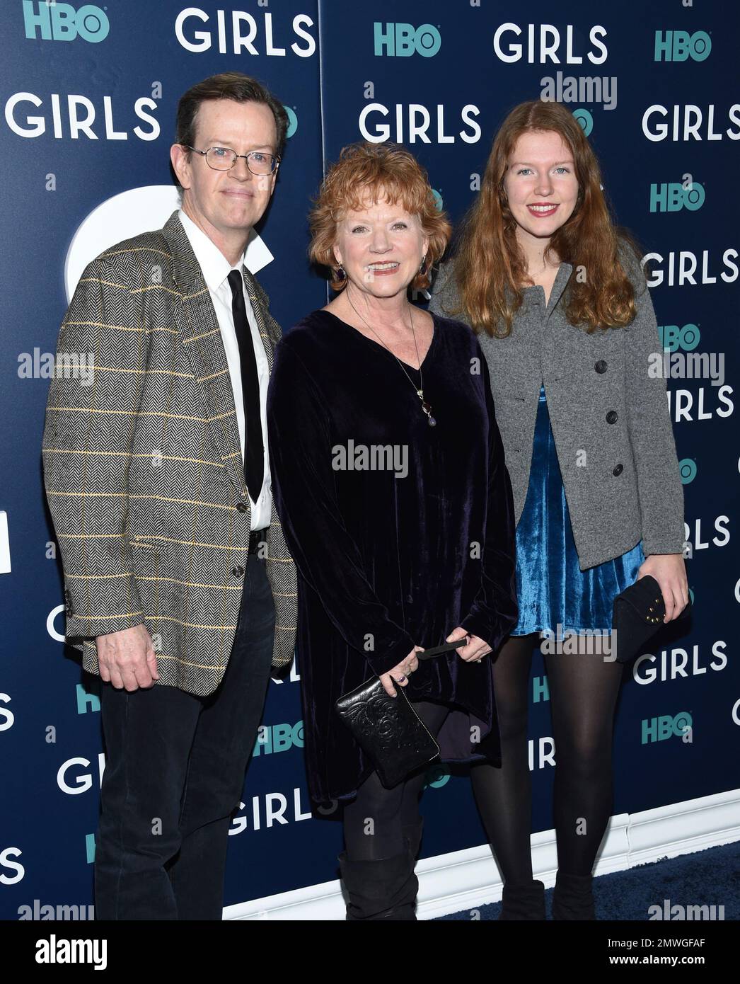 Dylan Baker, left, wife Becky Ann Baker and daughter Willa Baker attend