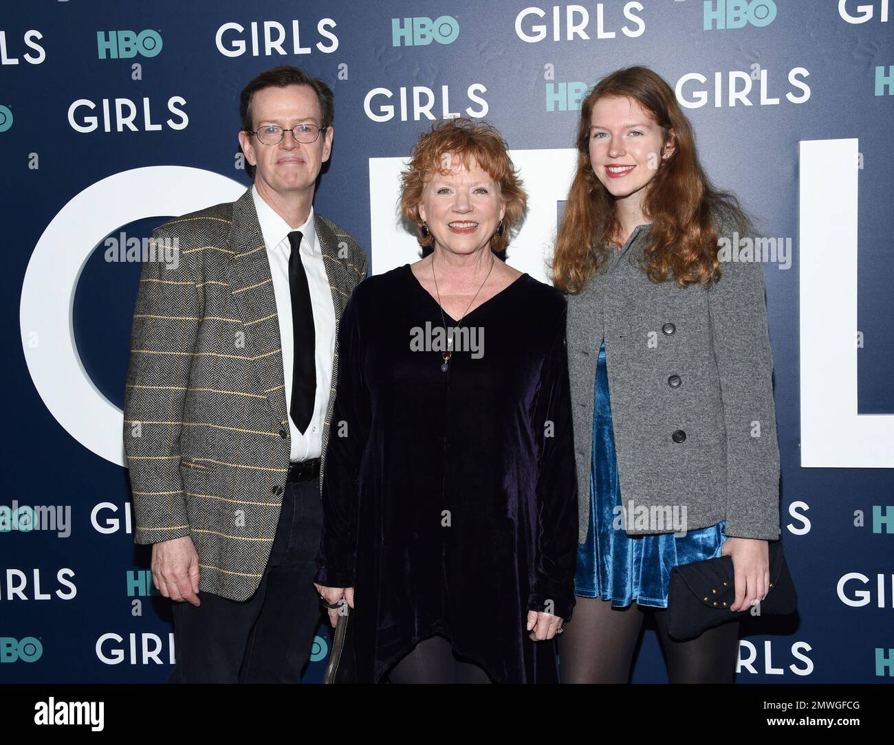 Dylan Baker, left, wife Becky Ann Baker and daughter Willa Baker attend the premiere of HBO's