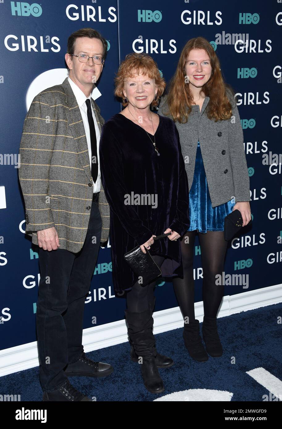Dylan Baker, left, wife Becky Ann Baker and daughter Willa Baker attend the premiere of HBO's