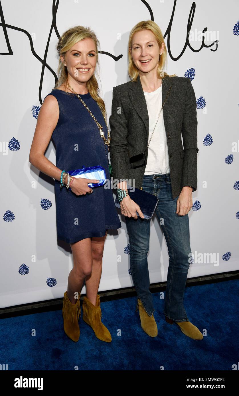 Designer Tyler Ellis, left, poses with actress Kelly Rutherford at the ...