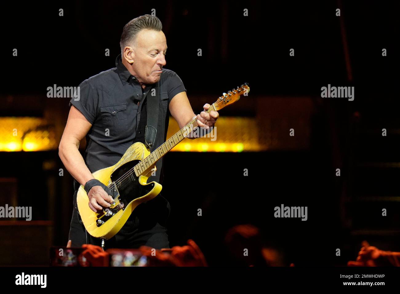 Singer Bruce Springsteen and the E Street Band perform during their