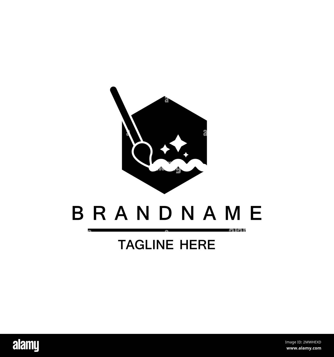 cleaning-service-on-hexagon-logo-stock-vector-image-art-alamy