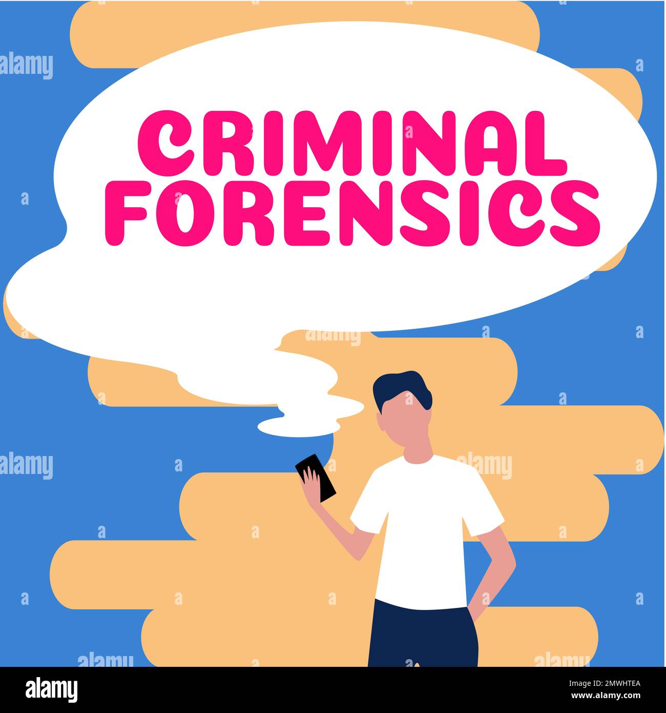 Text caption presenting Criminal Forensics. Concept meaning Federal ...