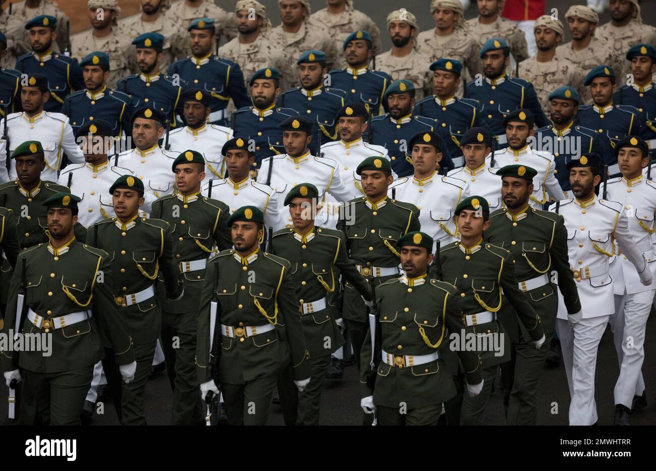 A contingent from United Arab Emirates marches during Republic Day