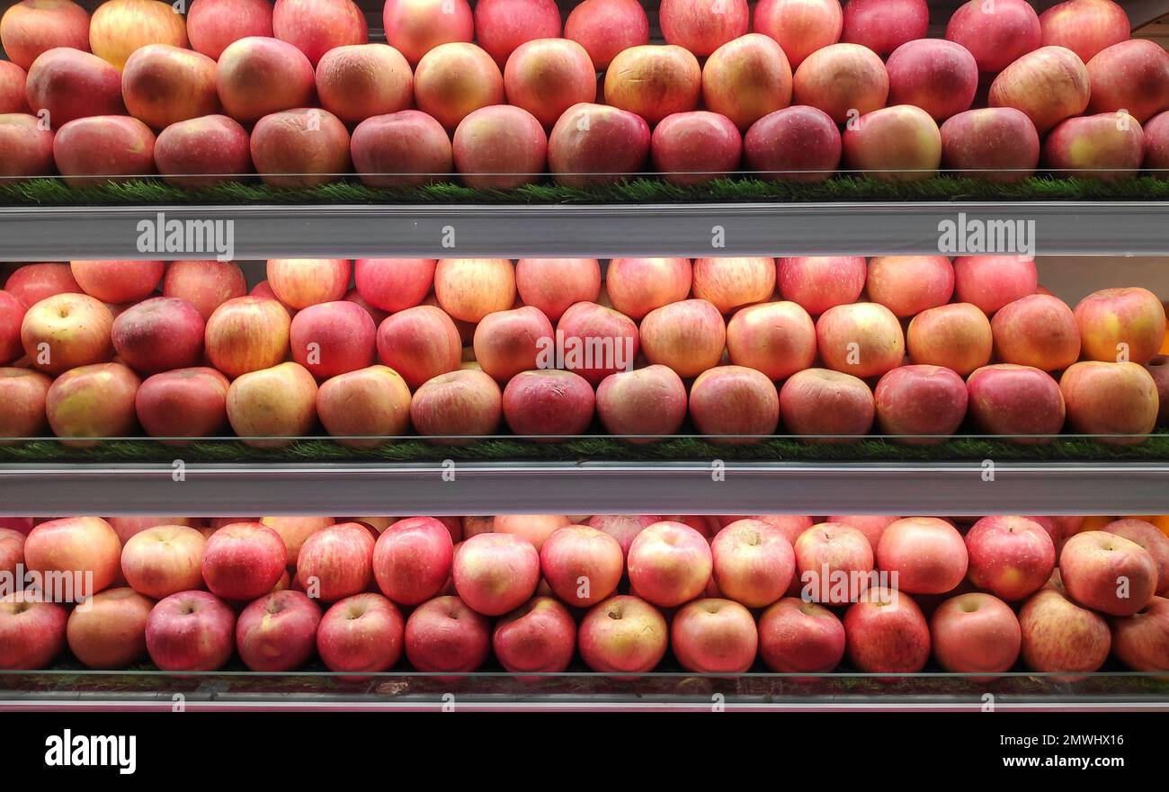 Bagged Apples On Store Shelf Stock Photo 6511699