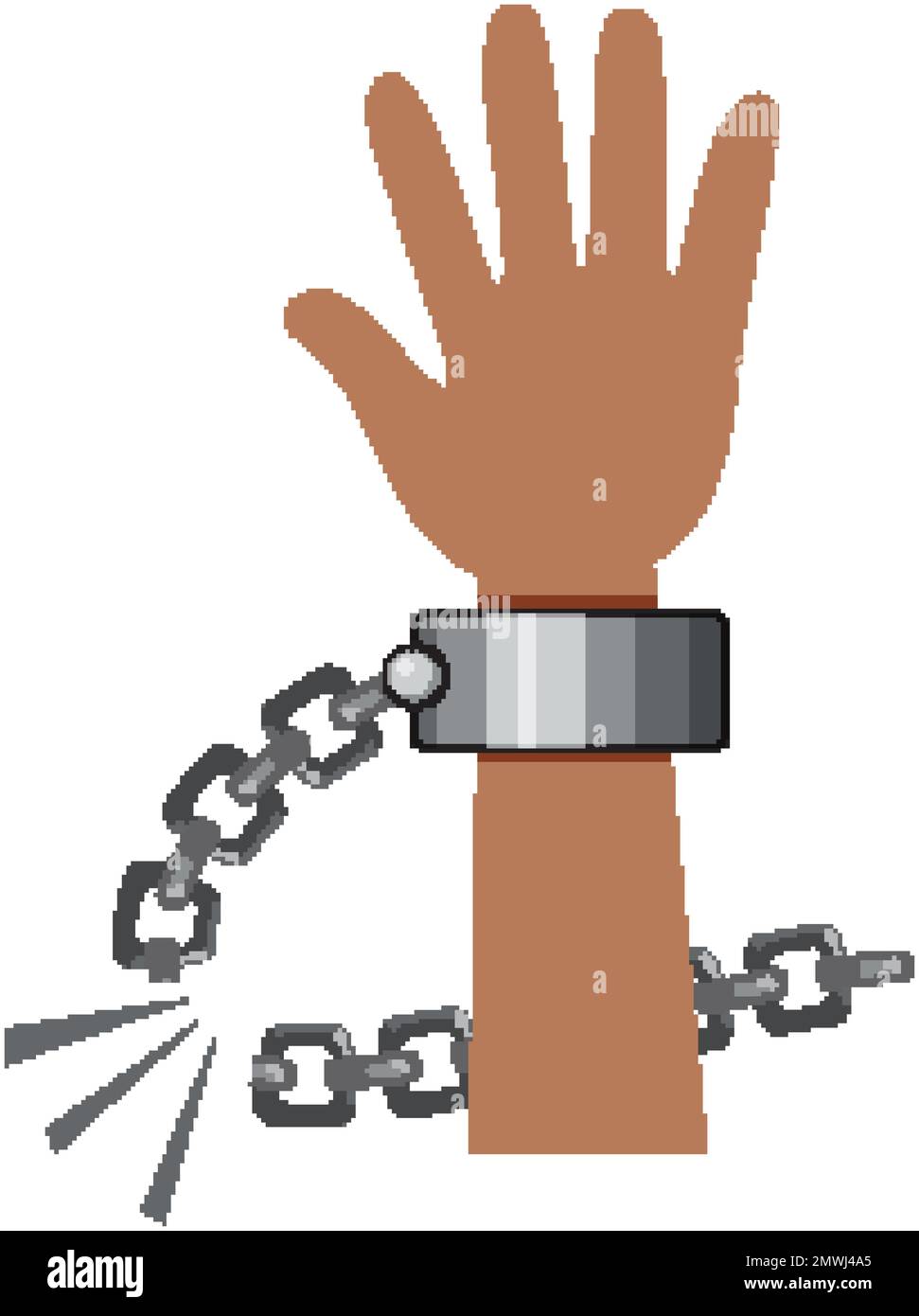 Hand with broken chains illustration Stock Vector Image & Art Alamy