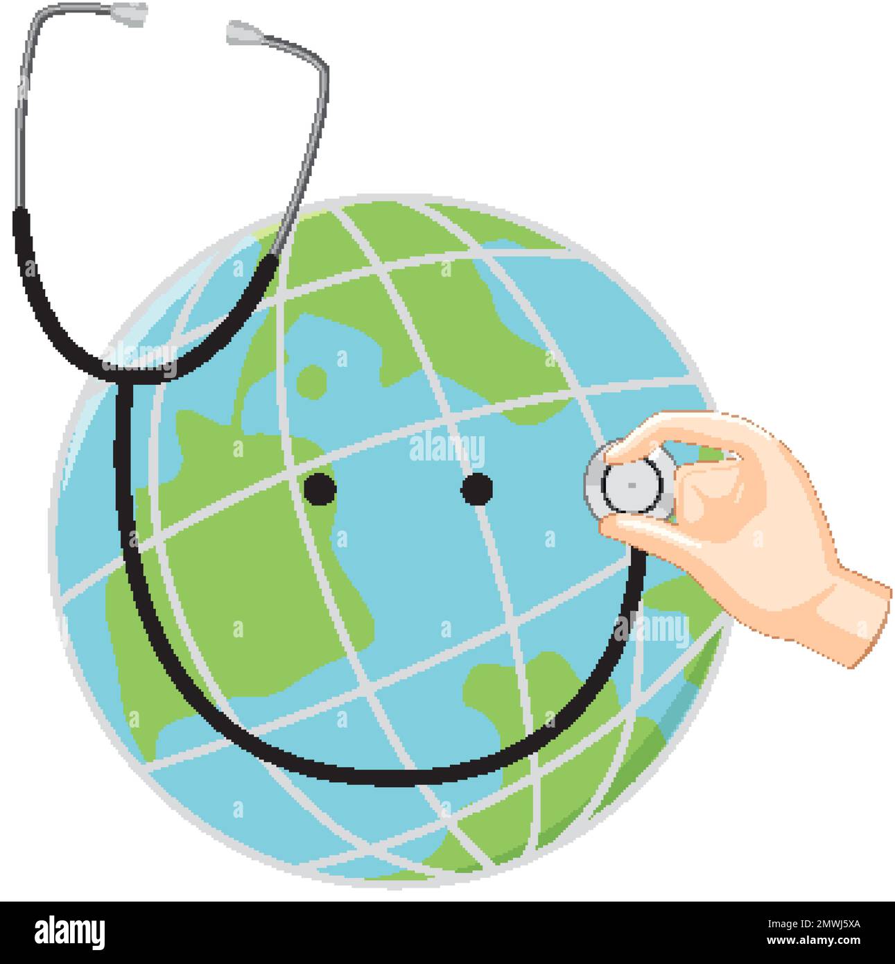 Earth globe with stethoscope icon illustration Stock Vector Image & Art
