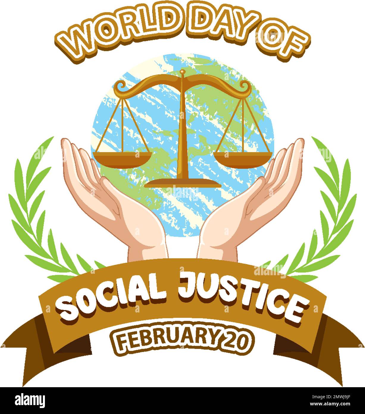 World day of social justice banner illustration Stock Vector Image