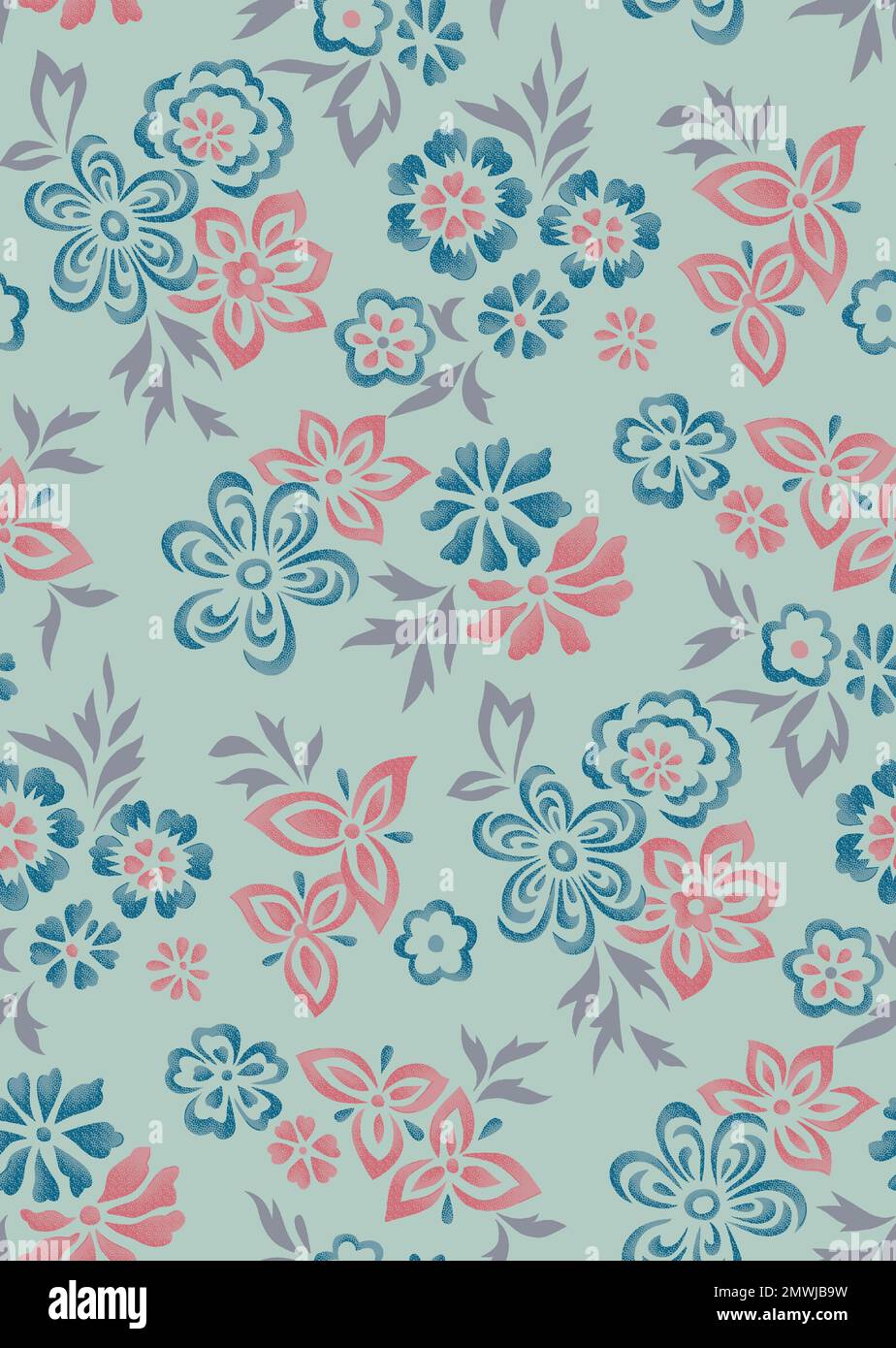 A vertical seamless floral pattern background Stock Photo - Alamy