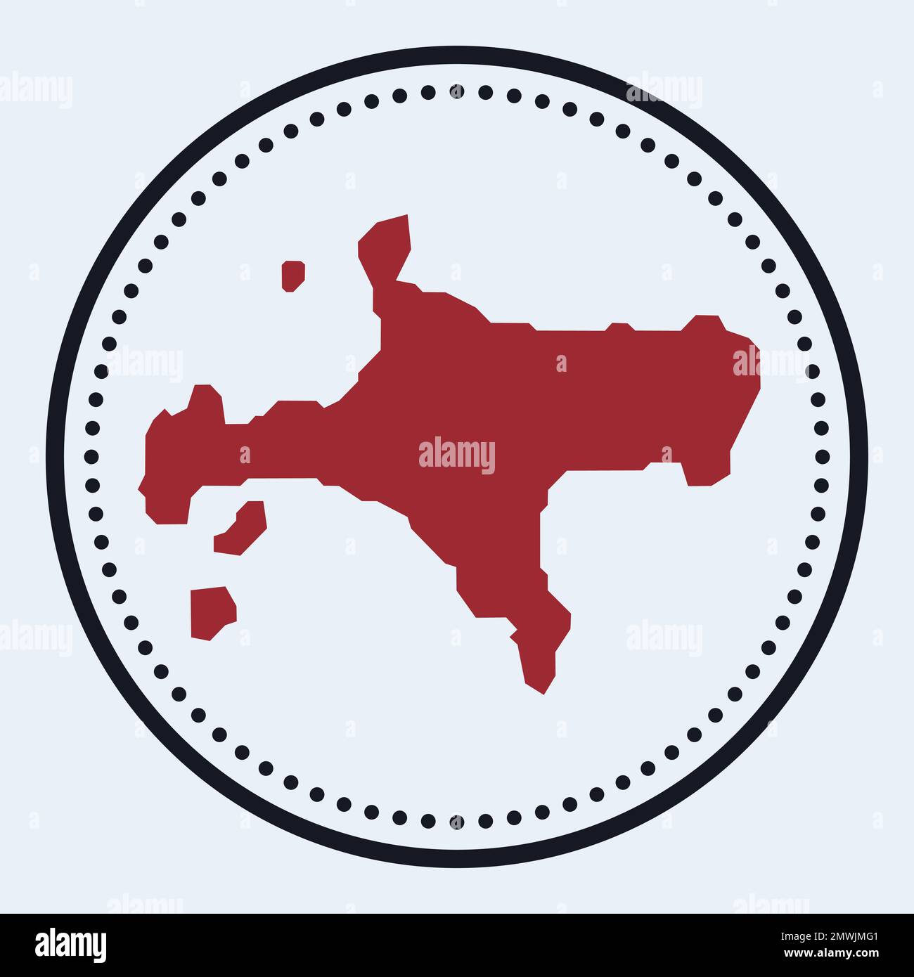 Ko Mak round stamp. Round logo with island map and title. Stylish ...