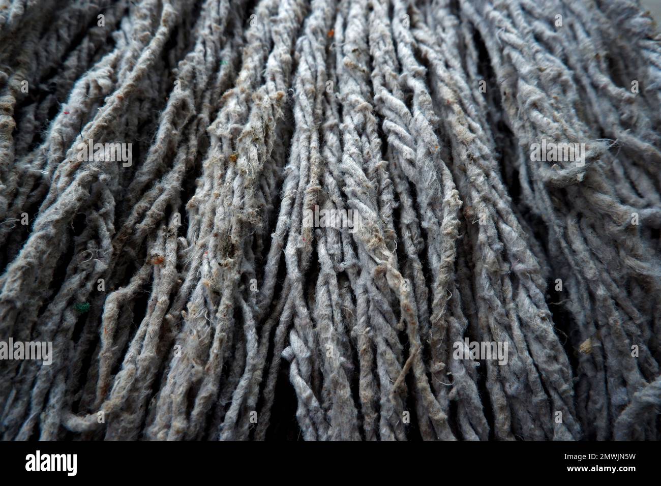 Close-up, White Mop From 45 Degree Angle Stock Photo