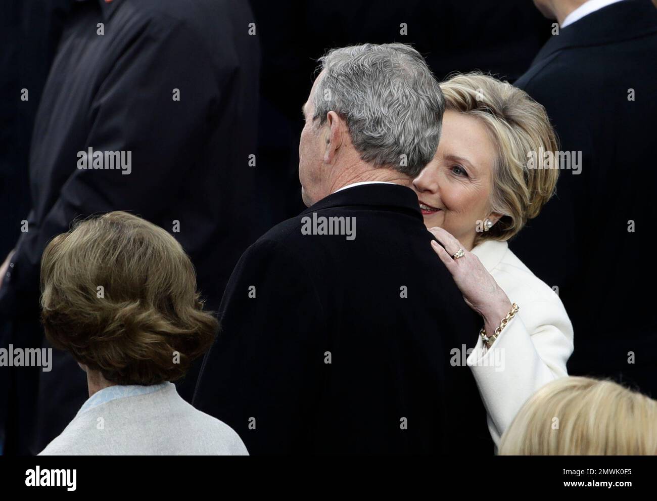 Former Secretary of State Hillary Clinton speaks to Former President ...