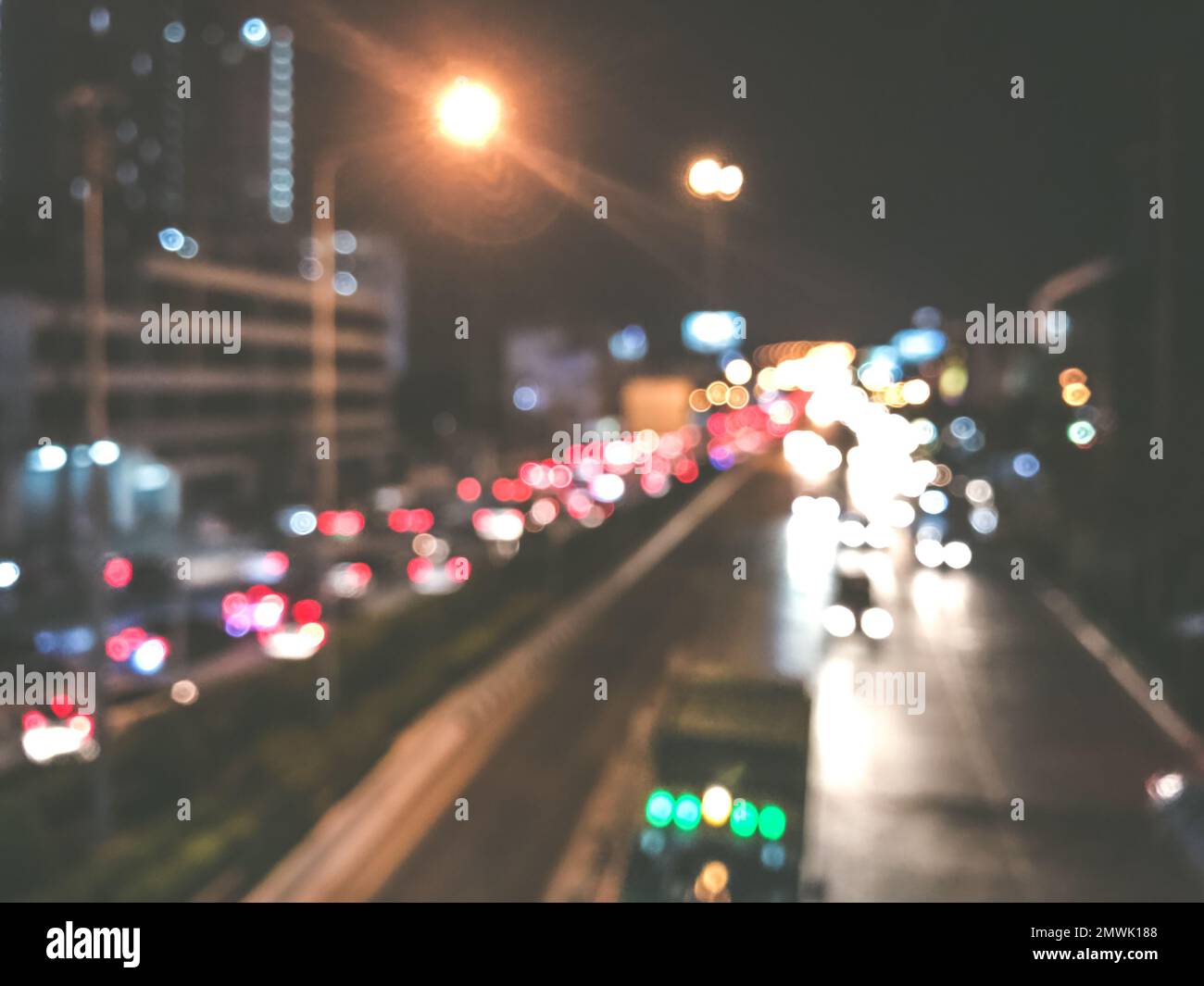 blur of traffic in the city at night background Stock Photo - Alamy