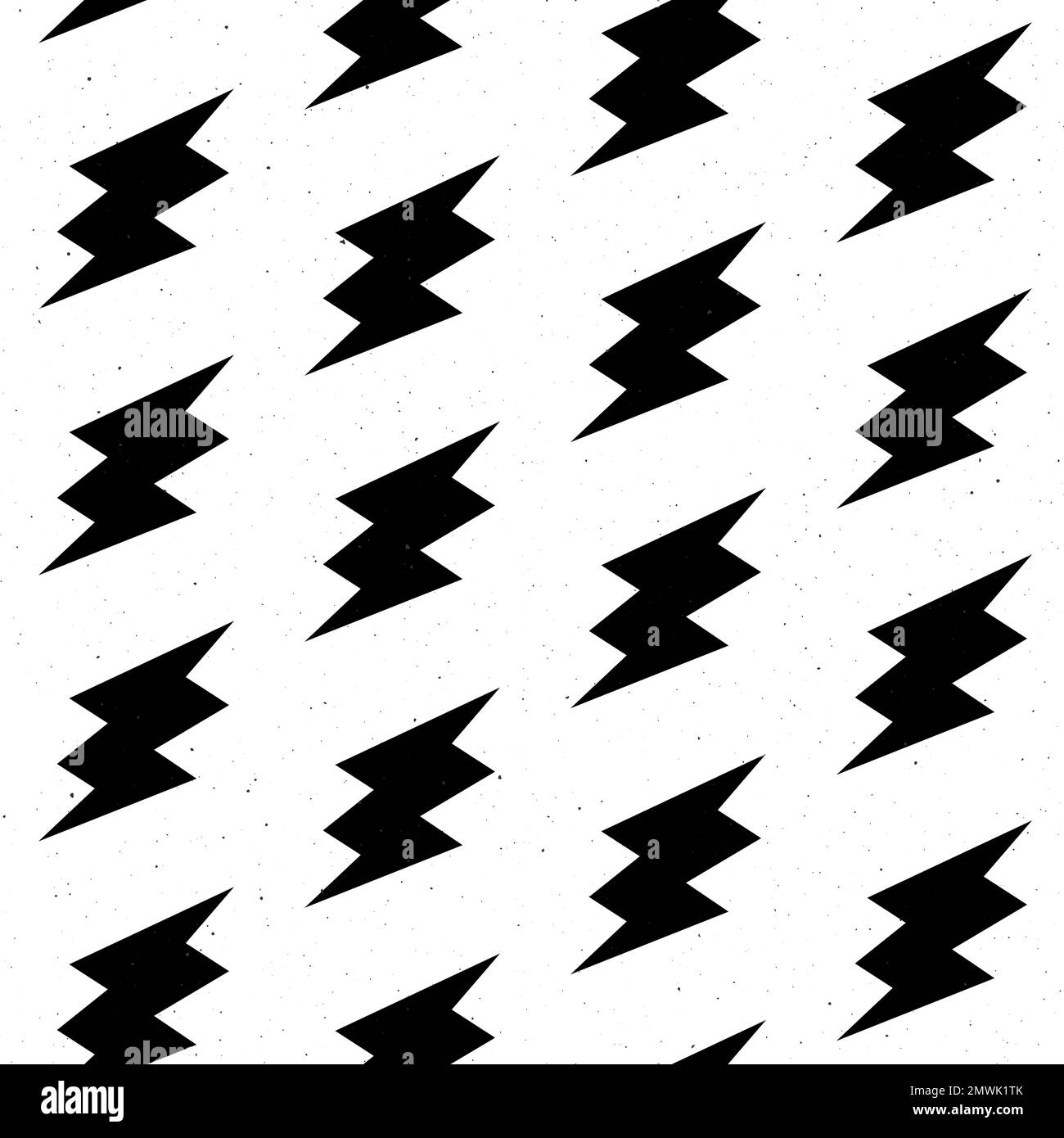 Grunge lightning bolts seamless pattern. Black thunderbolts repeating