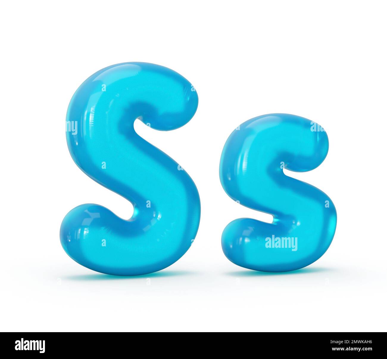 Aqua blue jelly letter s isolated on white background Stock Photo Alamy