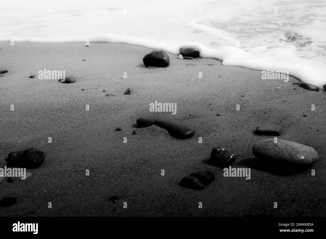 Water sand pebbles Black and White Stock Photos & Images - Alamy