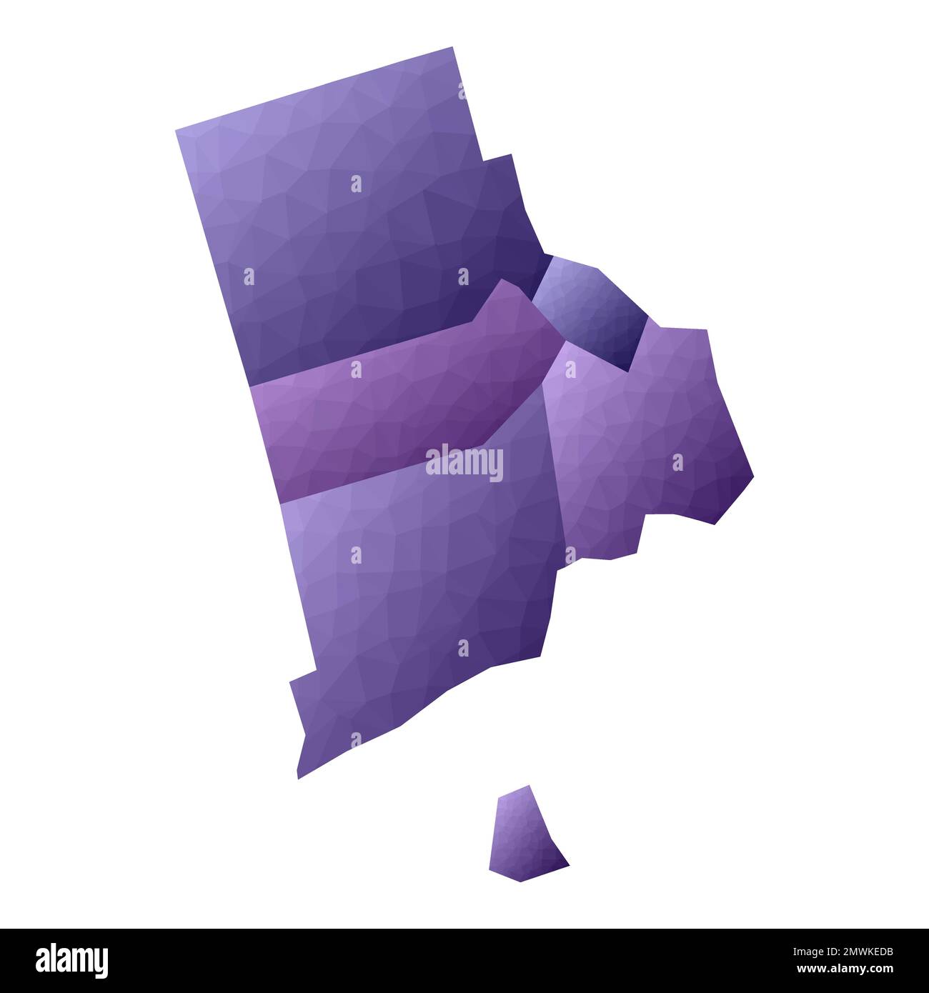 Rhode Island map. Geometric style us state outline with counties 