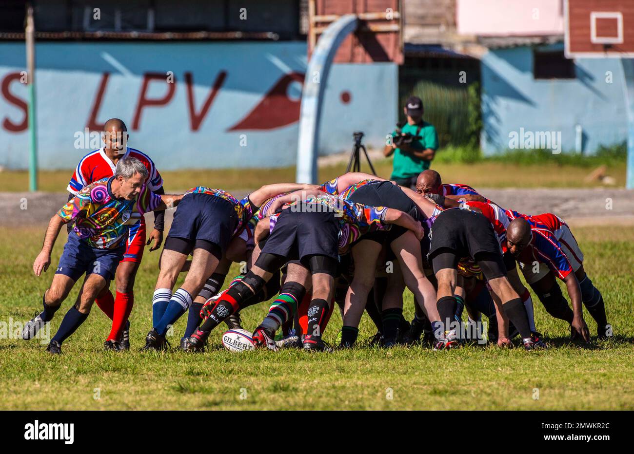 Cuben Ruby U.S. veteran rugby team The Wild Geese play Cuba's current, young team ...