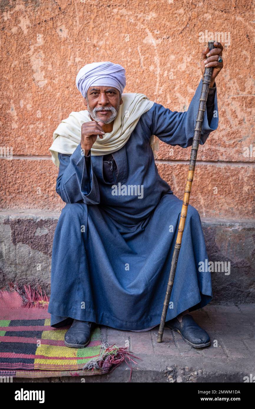 Egyptian shepherd in the streets of Luxor, Egypt Stock Photo Alamy