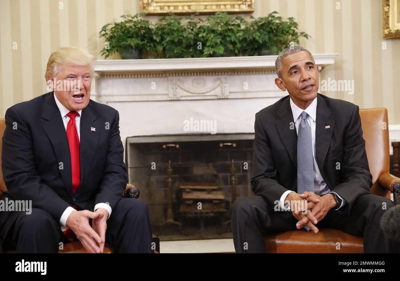 President Barack Obama meets with President-elect Donald Trump in the ...