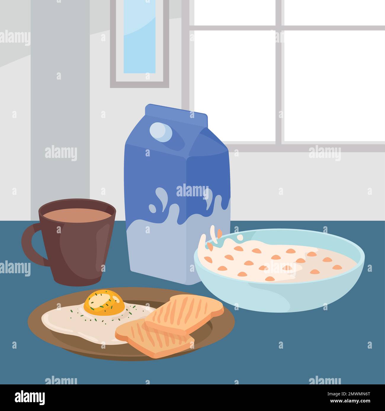 breakfast menu in place Stock Vector