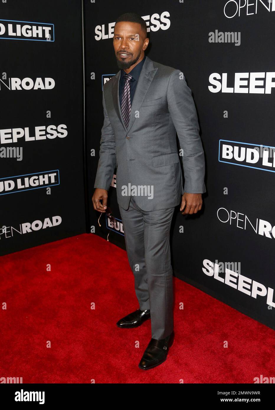 Jamie Foxx arrives at the Los Angeles premiere of "Sleepless" at Regal
