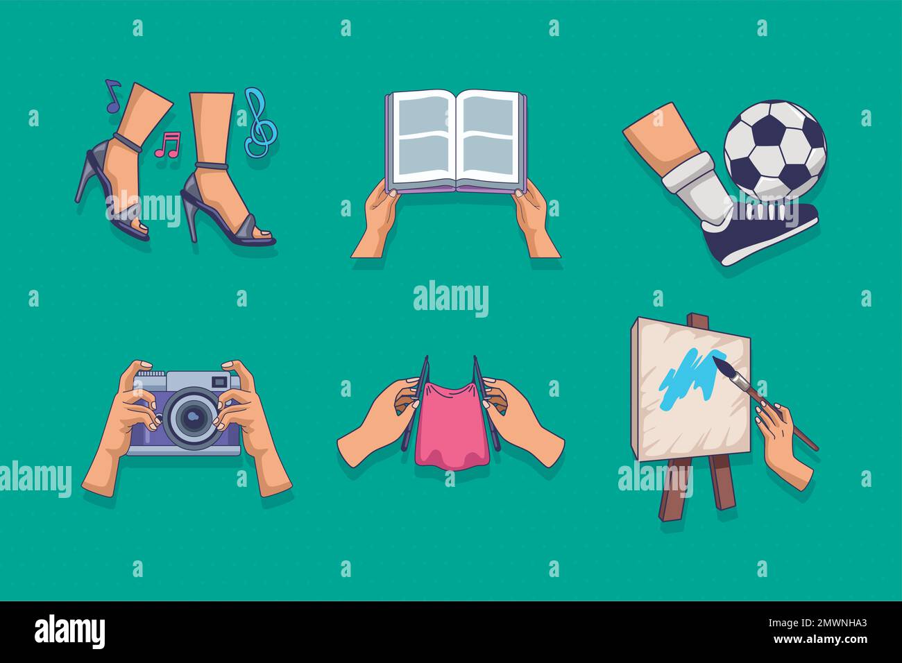 hobbies activities six icons Stock Vector Image & Art - Alamy