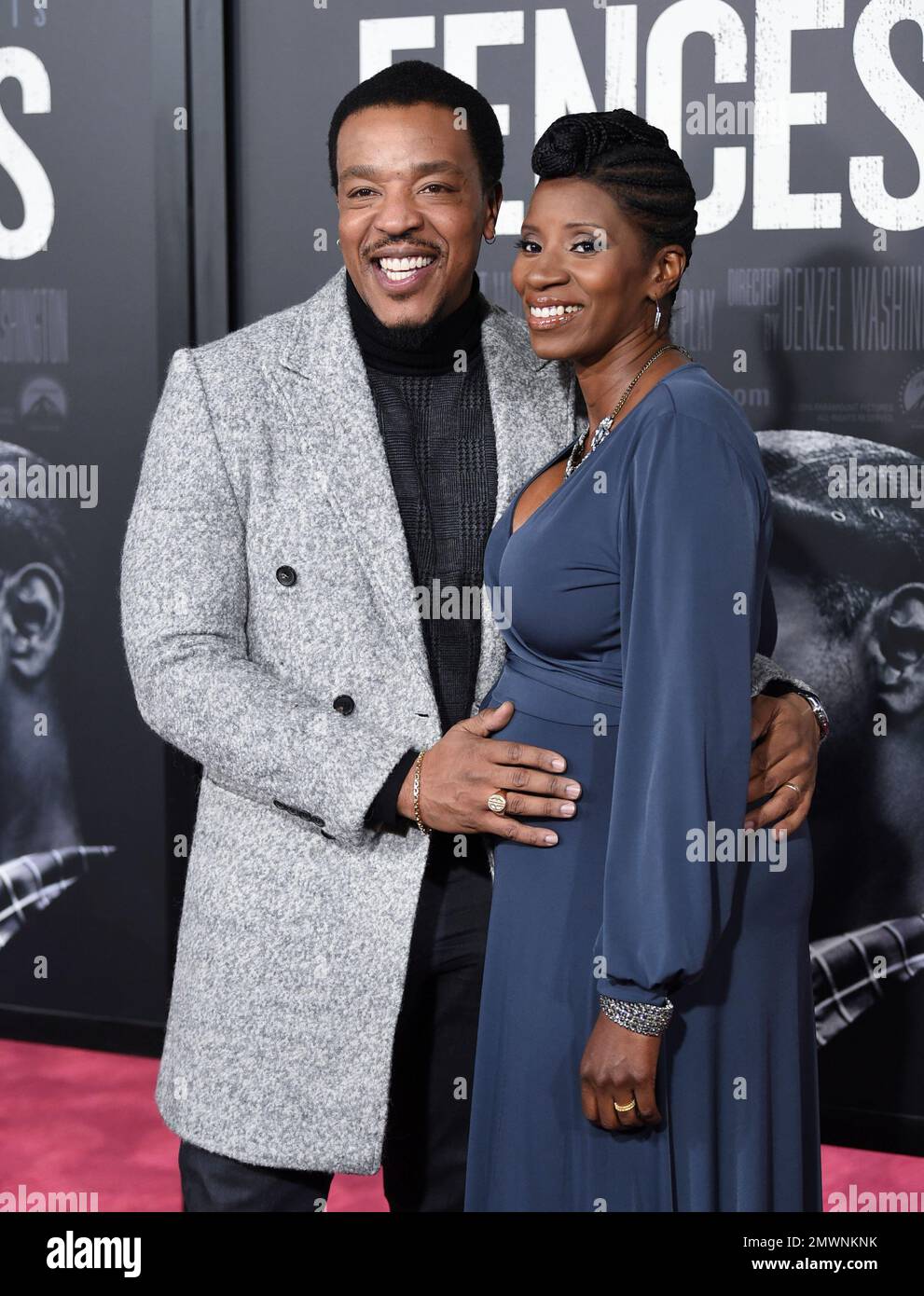 Actor Russell Hornsby and wife Denise Hornsby attend a special screening of "Fences", at Rose