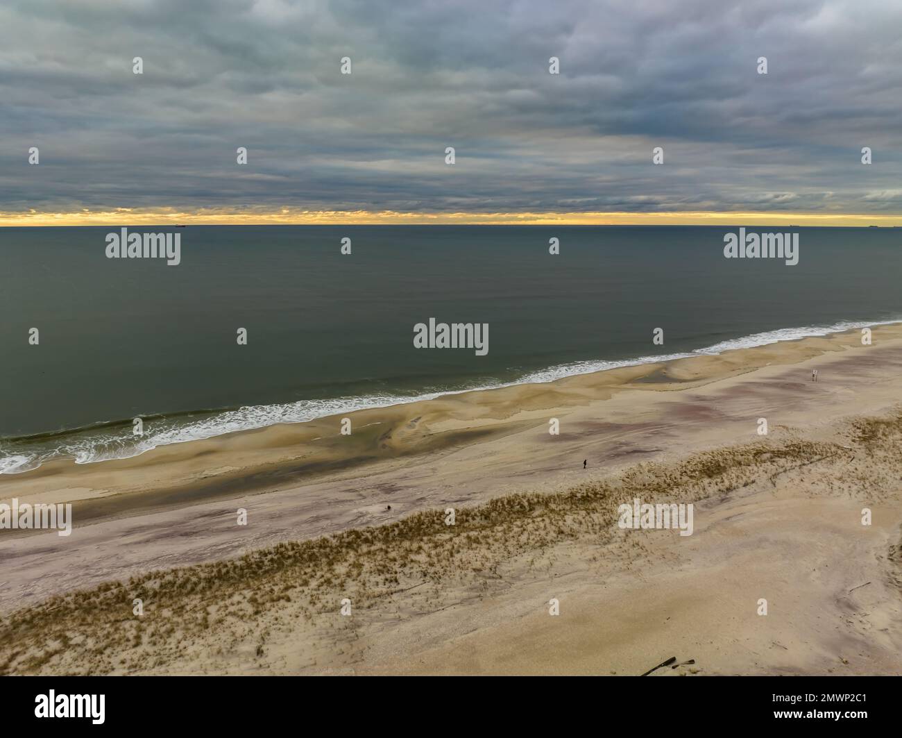Jones Inlet An aerial view of Jones Beach on Long Island, New York in the winter ...