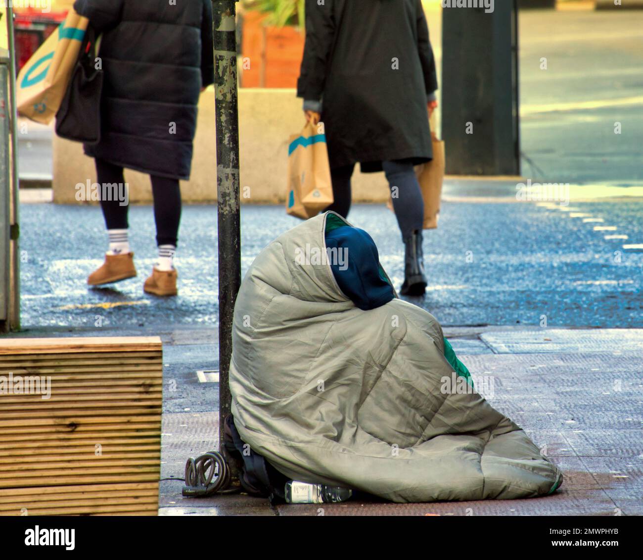 homeless person begging on the street Stock Photo Alamy