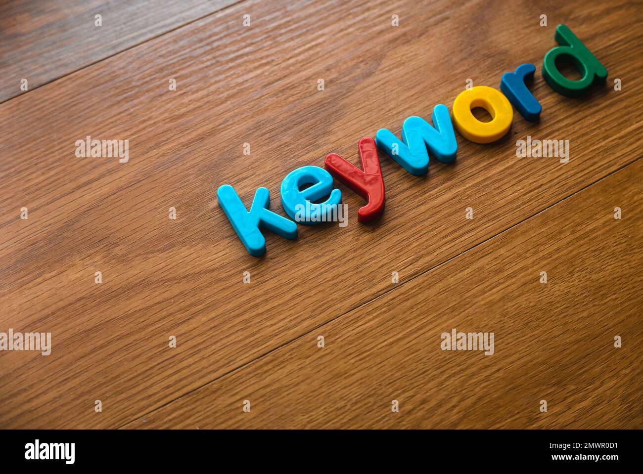 Colorful alphabet of word keyword. Stock Photo