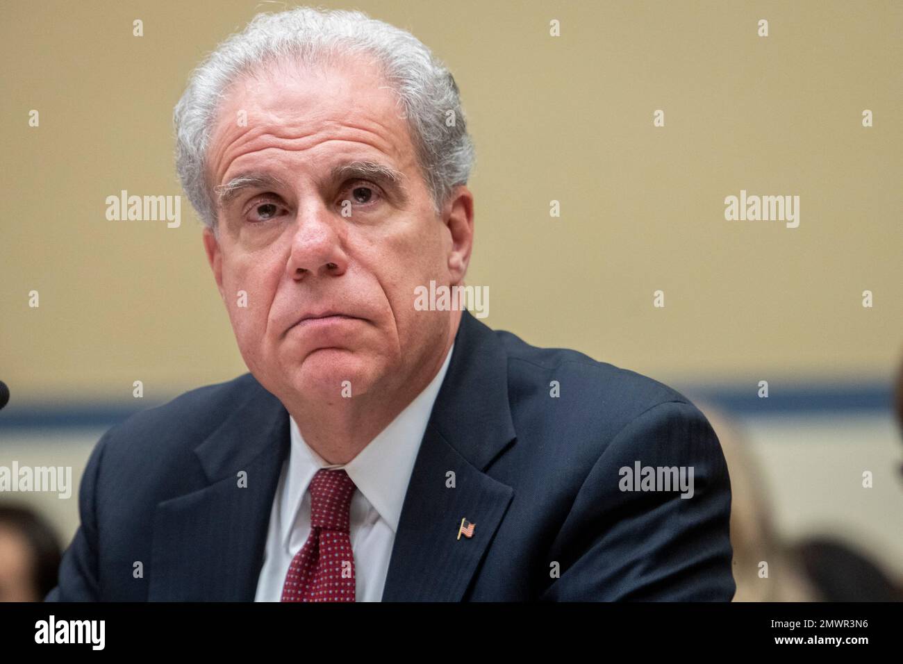Michael E. Horowitz, Chair, Pandemic Response Accountability Committee, Inspector General, U.S. Department of Justice, appears before a House Committee on Oversight and Accountability hearing “Federal Pandemic Spending: A Prescription for Waste Fraud and Abuse” in the Rayburn House Office Building in Washington, DC, USA, Wednesday, February 1, 2023. Photo by Rod Lamkey/CNP/ABACAPRESS.COM Stock Photo