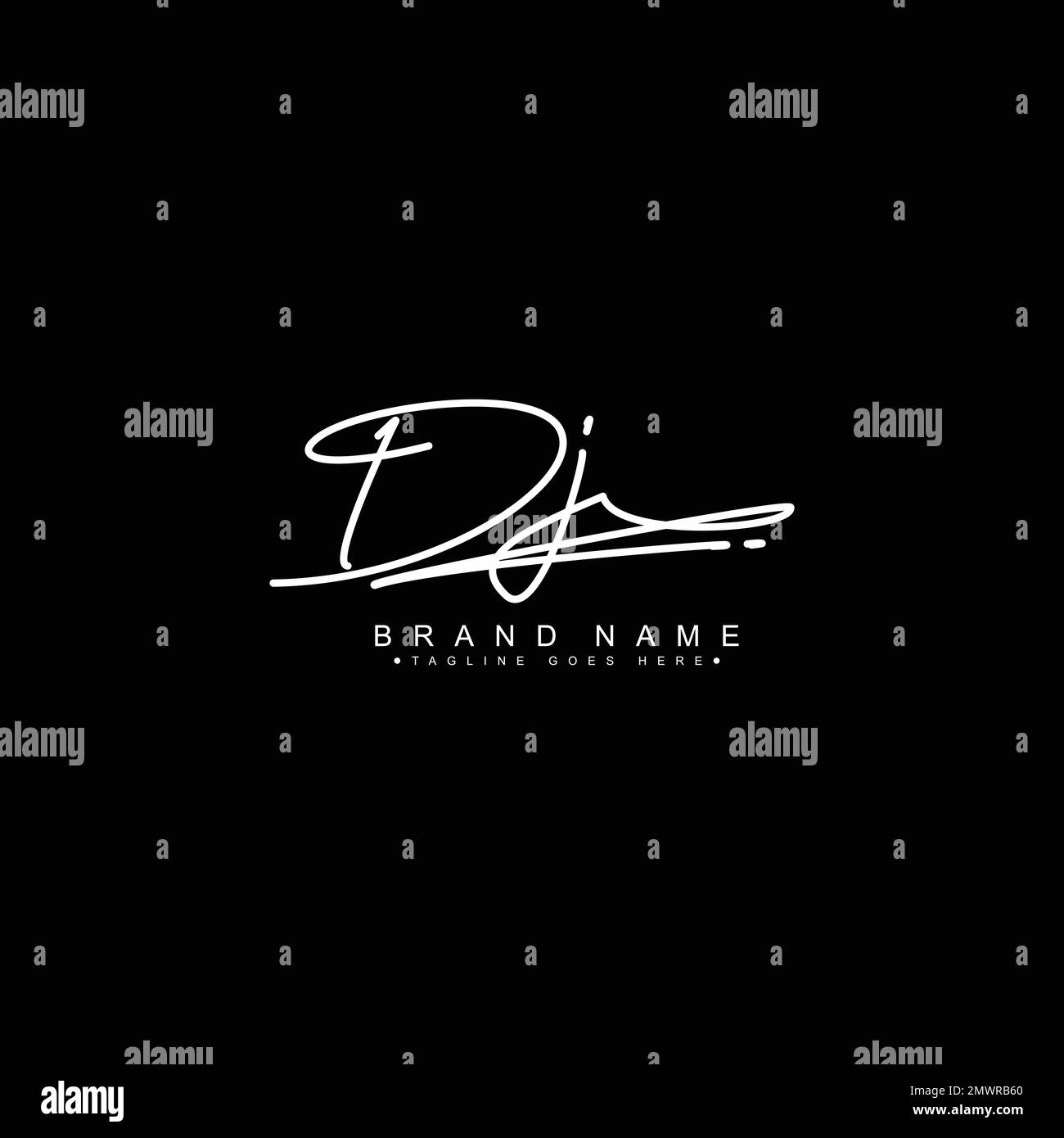 DJ Handwritten Signature logo - Vector Logo Template for Beauty, Fashion and Photography Business Stock Vector