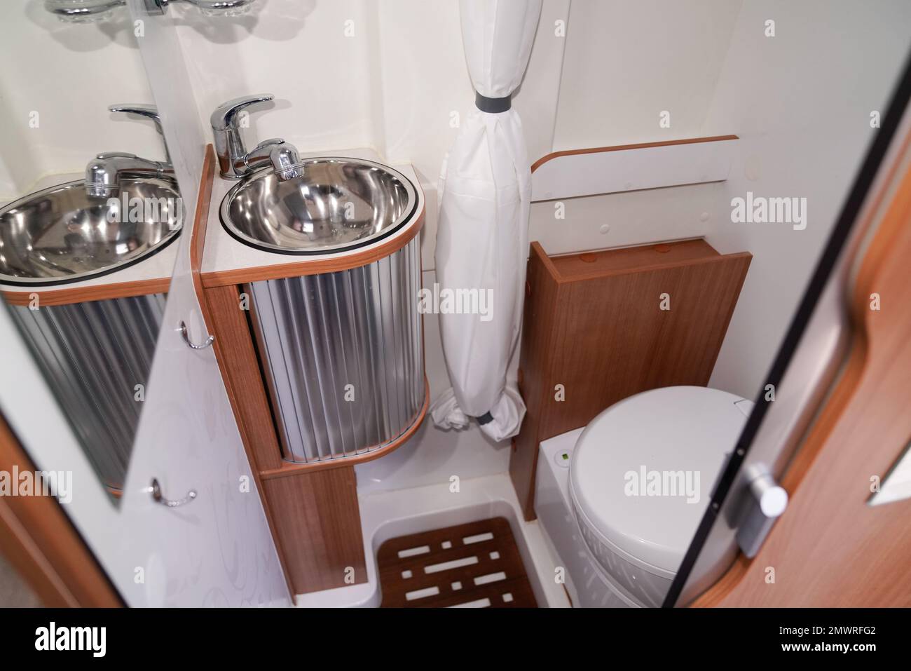Camper Bathroom modern vanlife sink van RV washroom toilet sink shower