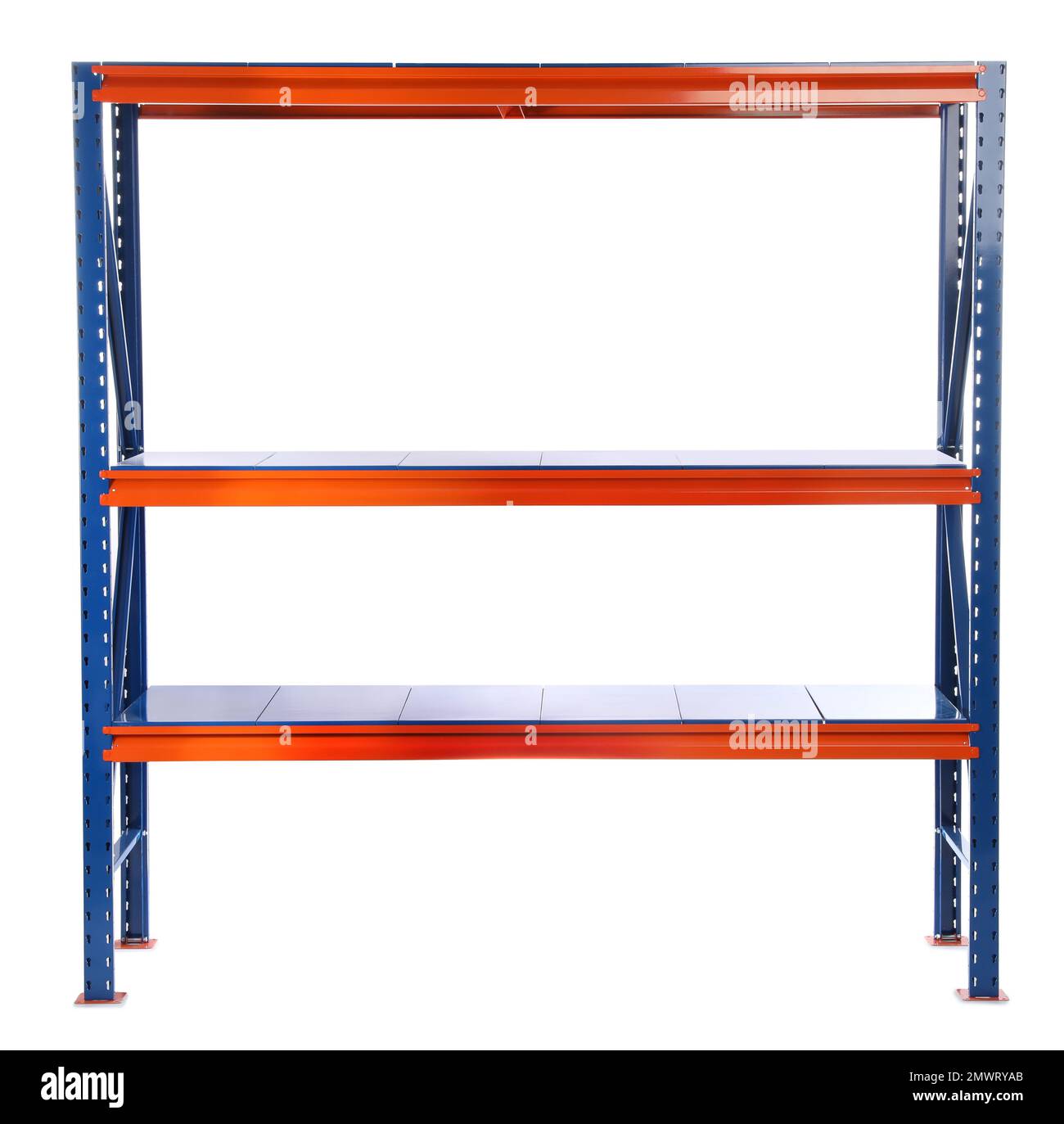 Empty metal shelving unit isolated on white Stock Photo Alamy