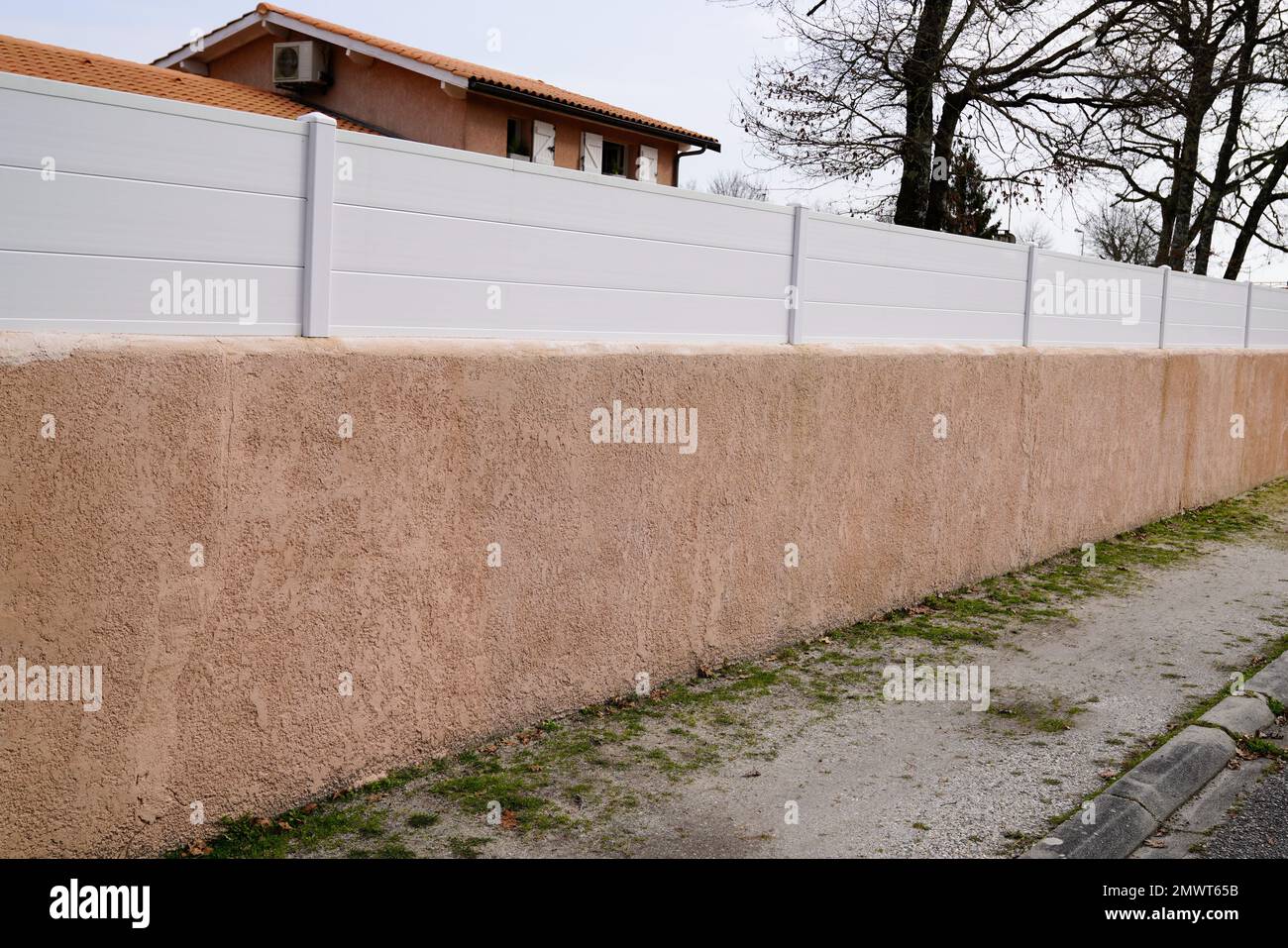 wall white fence aluminium barrier modern house protect view home