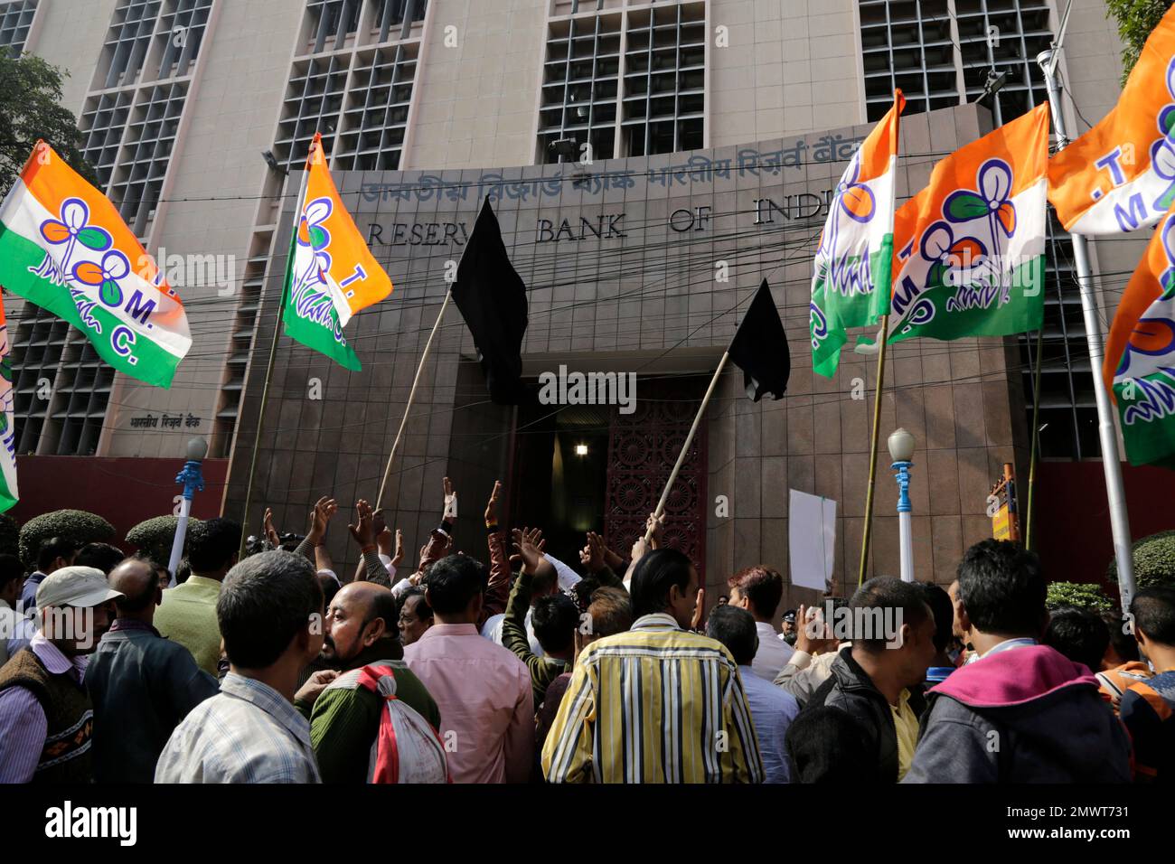 Activists And Supporters Of Trinamool Congress Party Show Black Flags And Shout Slogans Against 1711