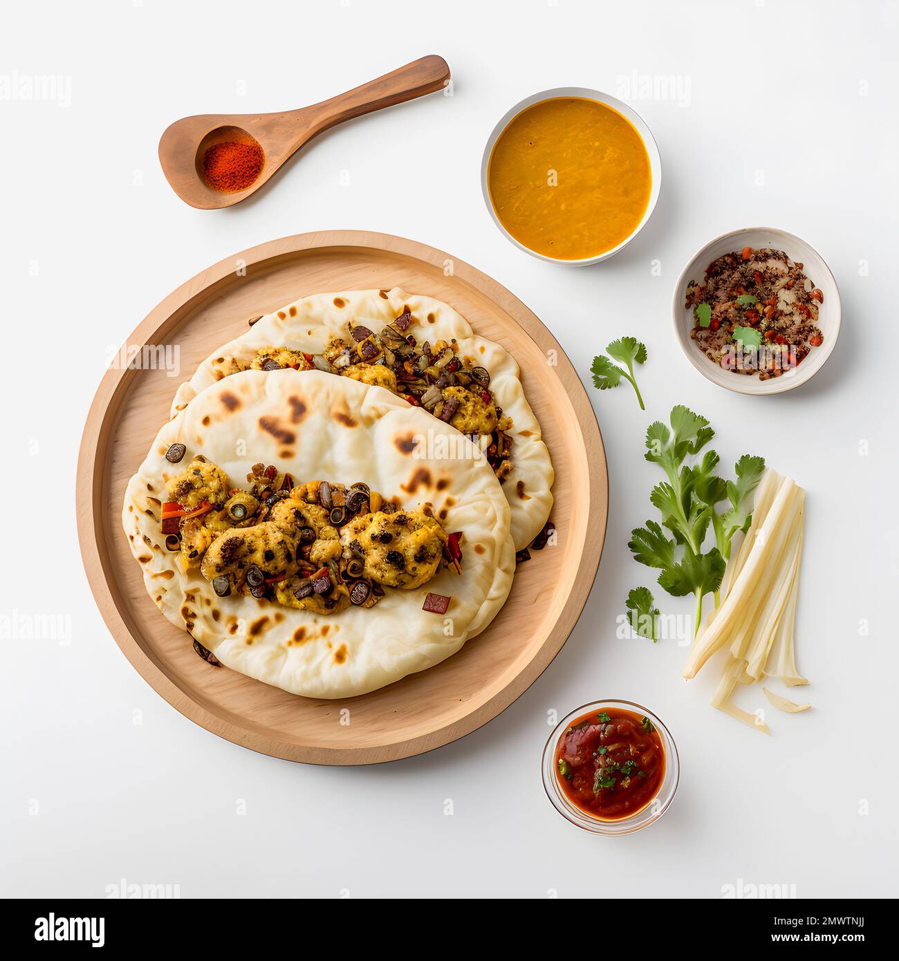 Pupusas on white background food photography. Highquality images