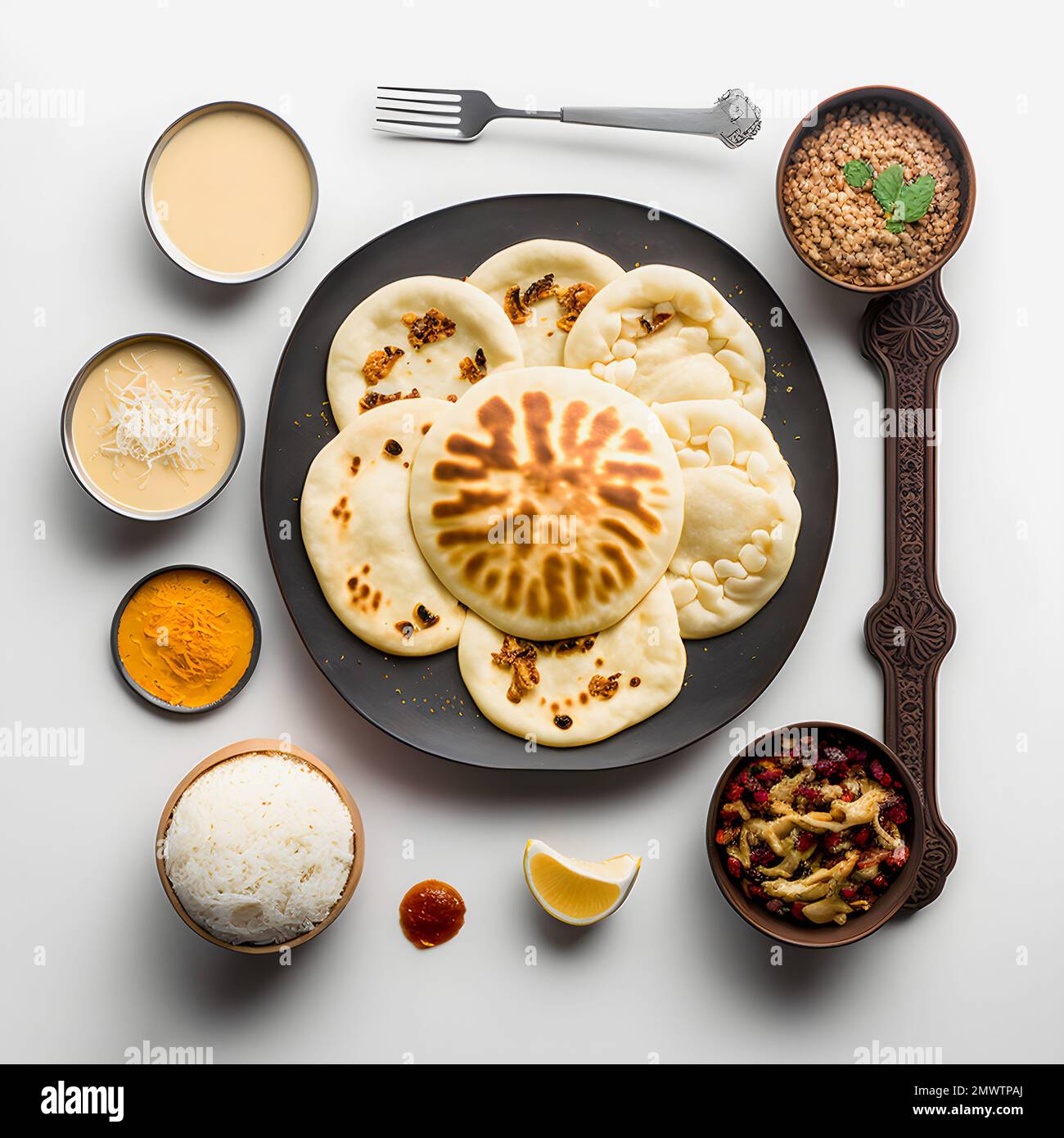 Pupusas on white background food photography. Highquality images
